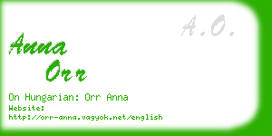 anna orr business card